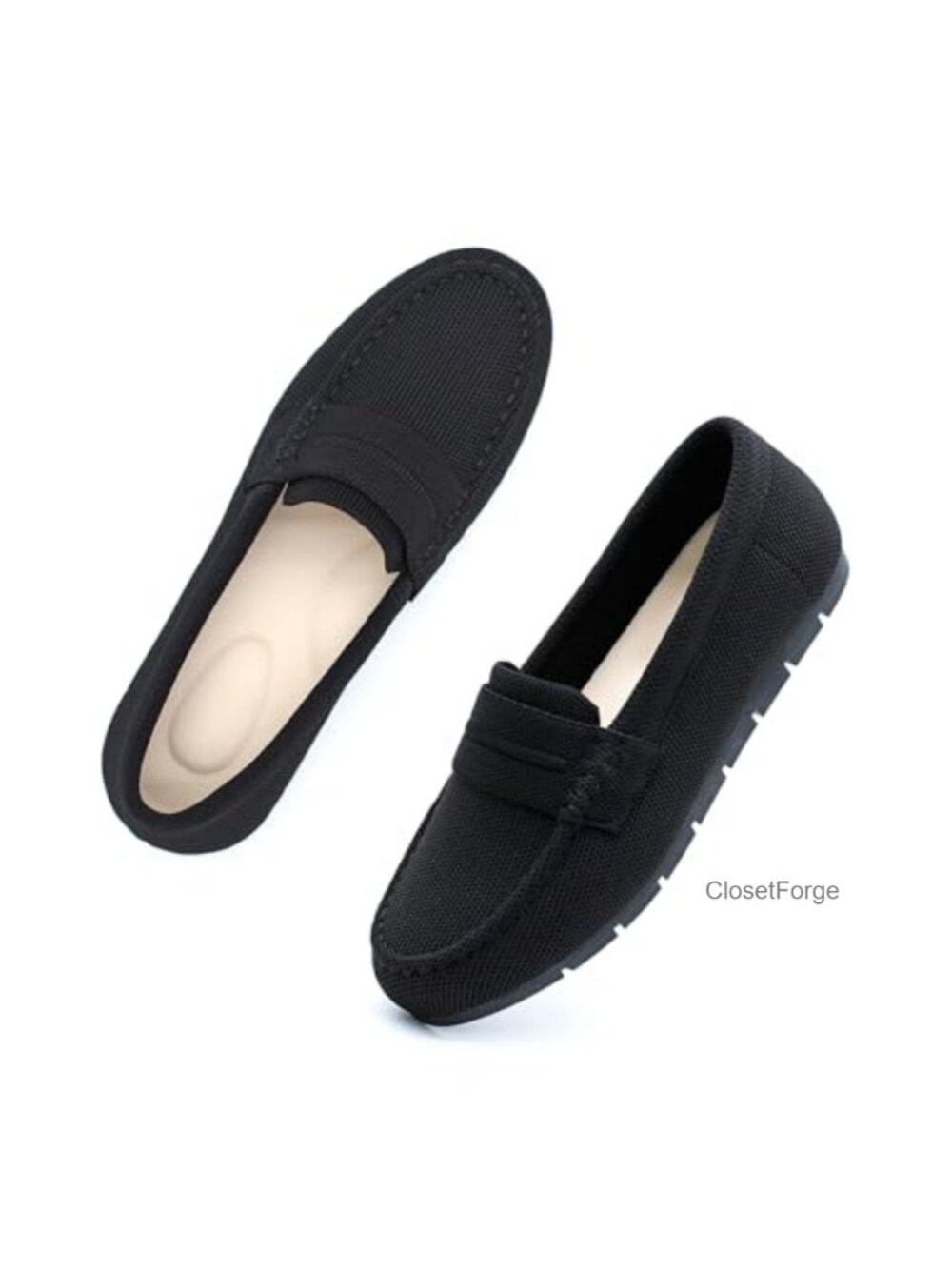 Knit Slip-On Loafers Comfortable Walking Shoes Eco-Friendly Memory Foam